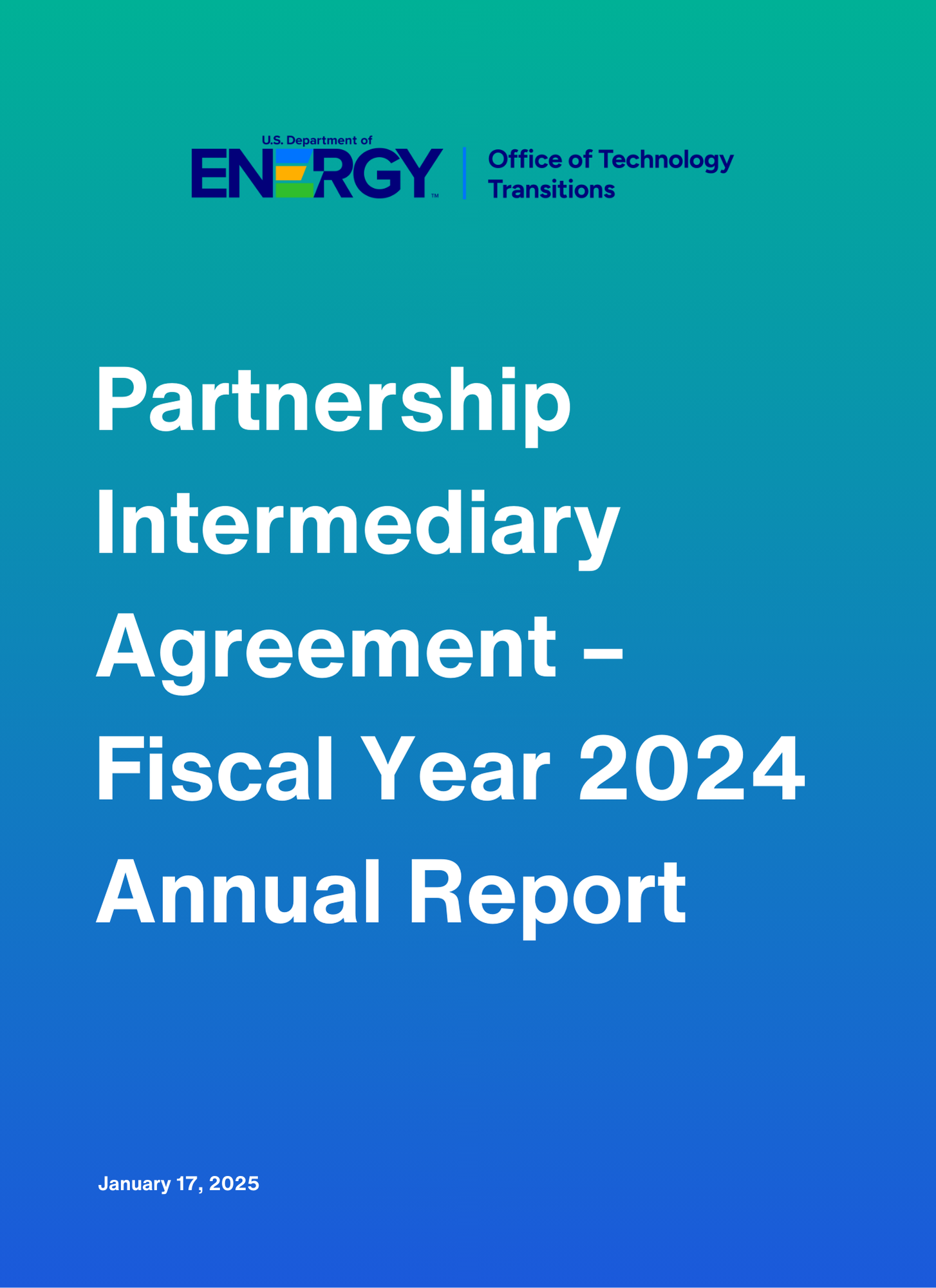 DOE Partnership Intermediary Agreement Department of Energy